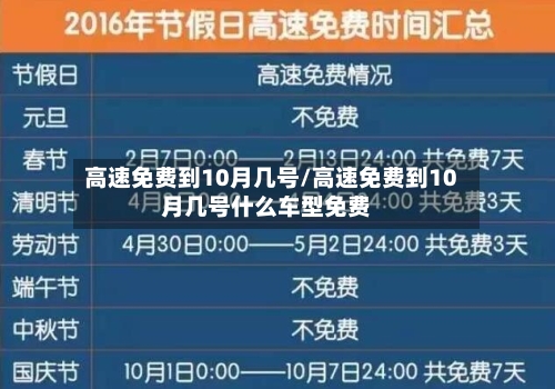 高速免费到10月几号/高速免费到10月几号什么车型免费