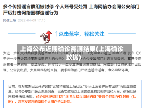 上海公布近期确诊溯源结果(上海确诊数据)