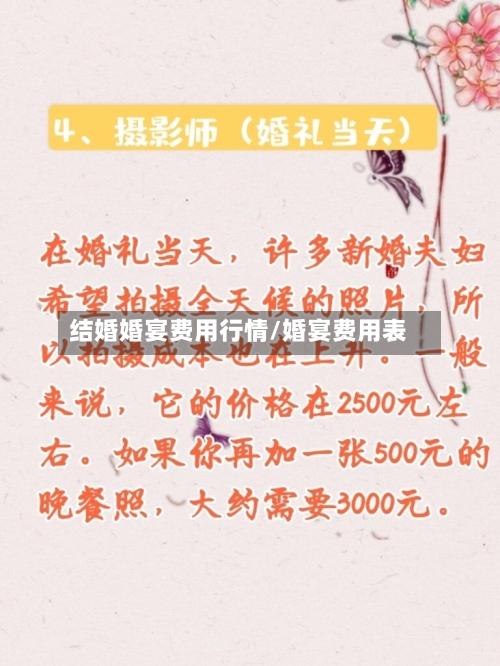 结婚婚宴费用行情/婚宴费用表-第2张图片