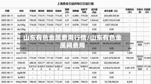 山东有色金属费用行情/山东有色金属网费用-第2张图片