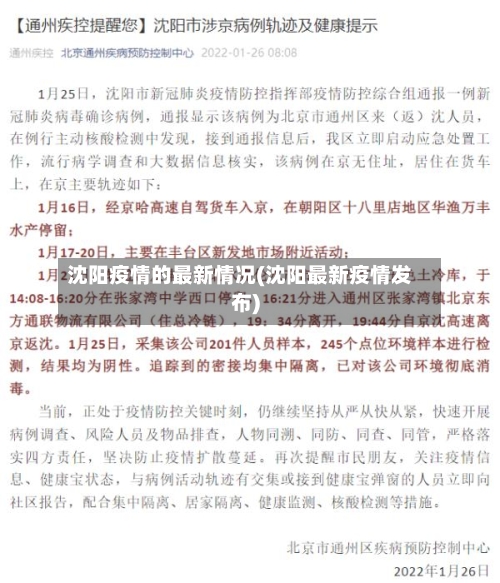 沈阳疫情的最新情况(沈阳最新疫情发布)