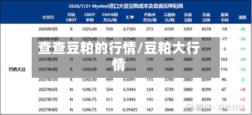 查查豆粕的行情/豆粕大行情-第2张图片