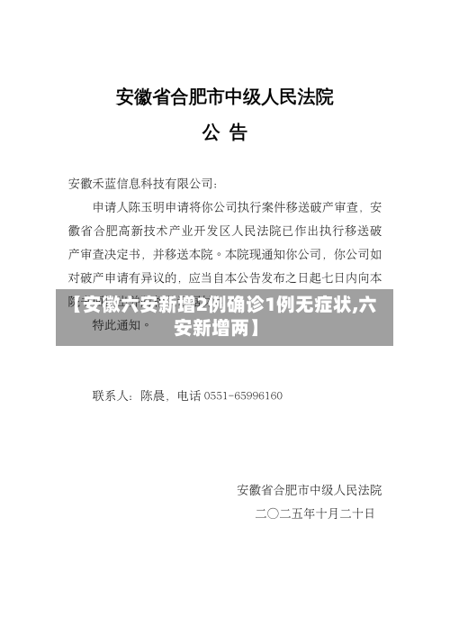 【安徽六安新增2例确诊1例无症状,六安新增两】-第3张图片