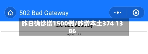 昨日确诊增1500例/昨增本土374 1386