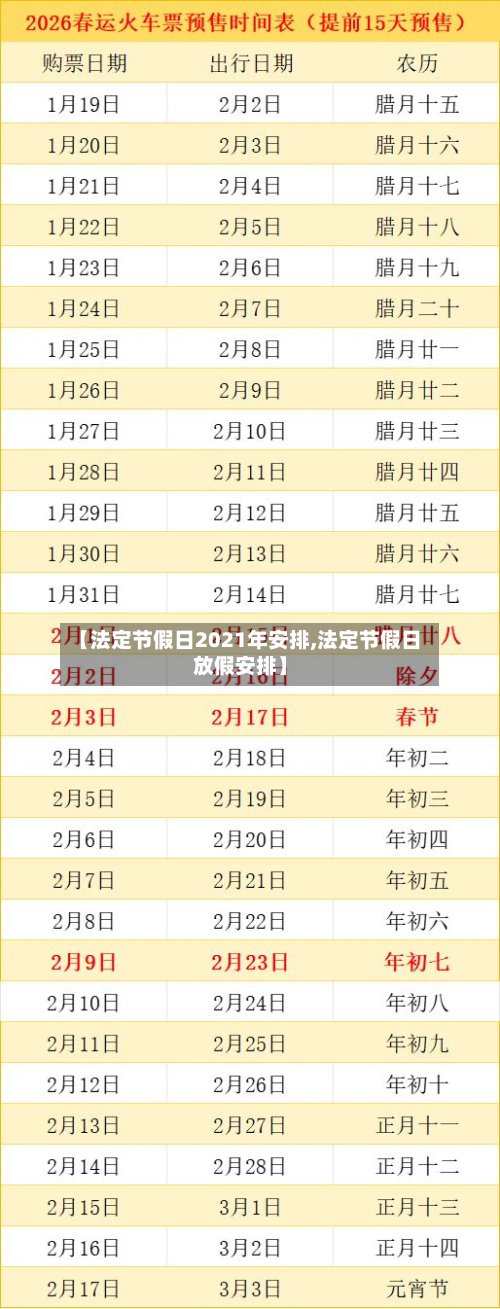 【法定节假日2021年安排,法定节假日放假安排】