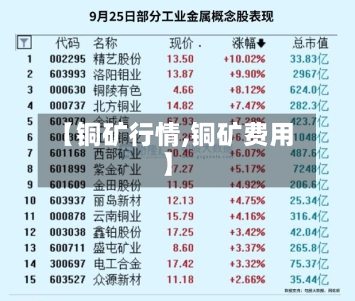 【铜矿行情,铜矿费用】