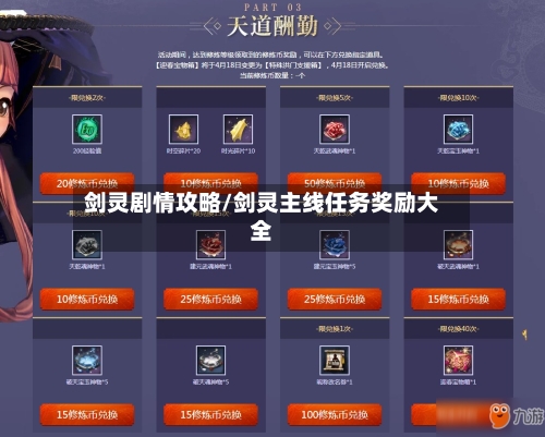剑灵剧情攻略/剑灵主线任务奖励大全