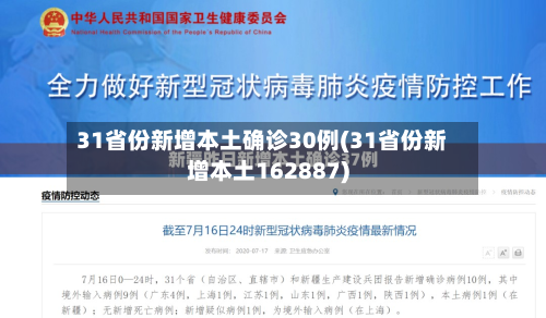 31省份新增本土确诊30例(31省份新增本土162887)