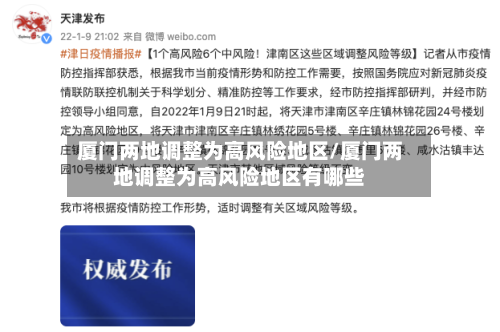 厦门两地调整为高风险地区/厦门两地调整为高风险地区有哪些