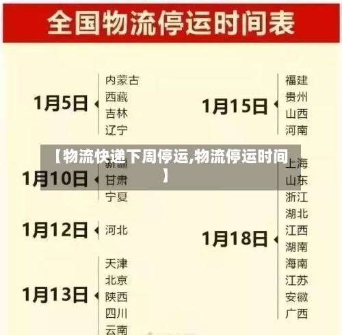 【物流快递下周停运,物流停运时间】