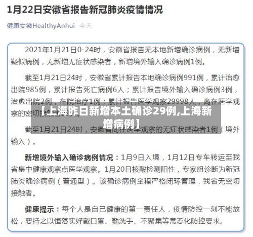 【上海昨日新增本土确诊29例,上海新增病例】
