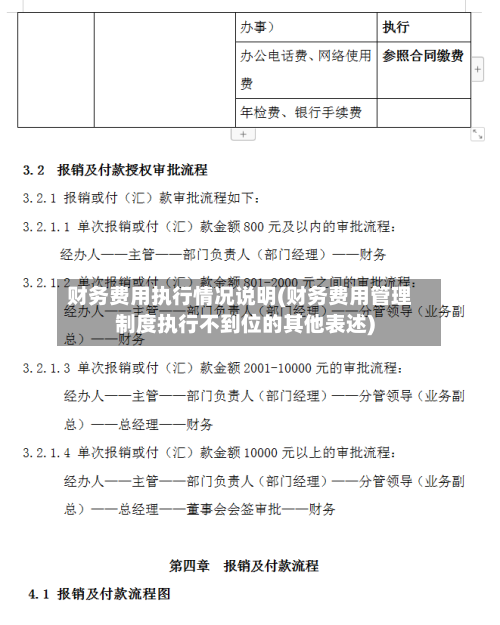 财务费用执行情况说明(财务费用管理制度执行不到位的其他表述)-第2张图片