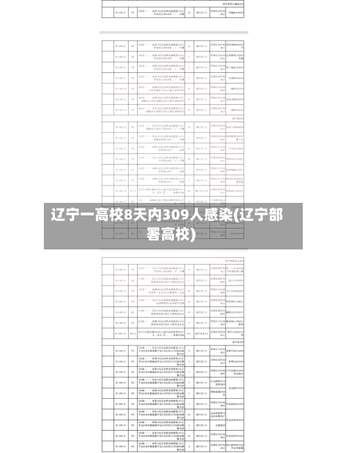 辽宁一高校8天内309人感染(辽宁部署高校)