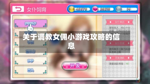 关于调教女佣小游戏攻略的信息-第1张图片