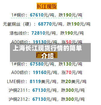 上海长江现货行情的简单介绍-第1张图片