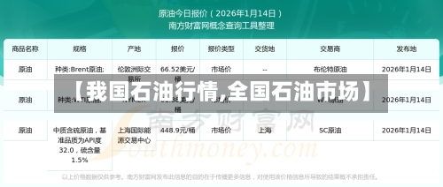 【我国石油行情,全国石油市场】-第2张图片