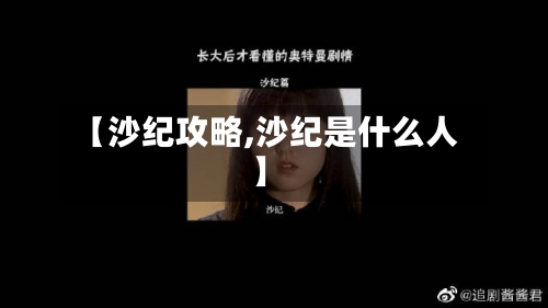 【沙纪攻略,沙纪是什么人】