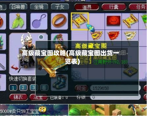 高级藏宝图攻略(高级藏宝图出货一览表)