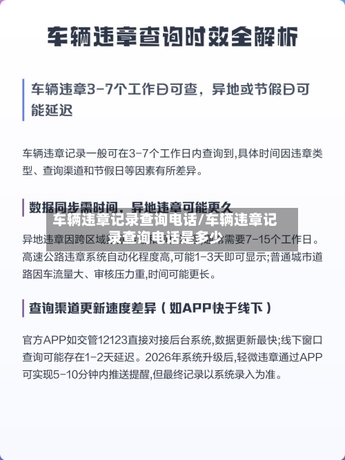 车辆违章记录查询电话/车辆违章记录查询电话是多少-第2张图片