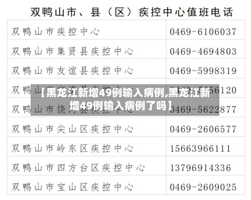 【黑龙江新增49例输入病例,黑龙江新增49例输入病例了吗】