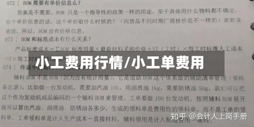 小工费用行情/小工单费用