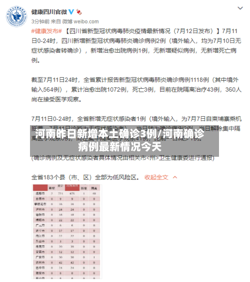 河南昨日新增本土确诊3例/河南确诊病例最新情况今天-第1张图片
