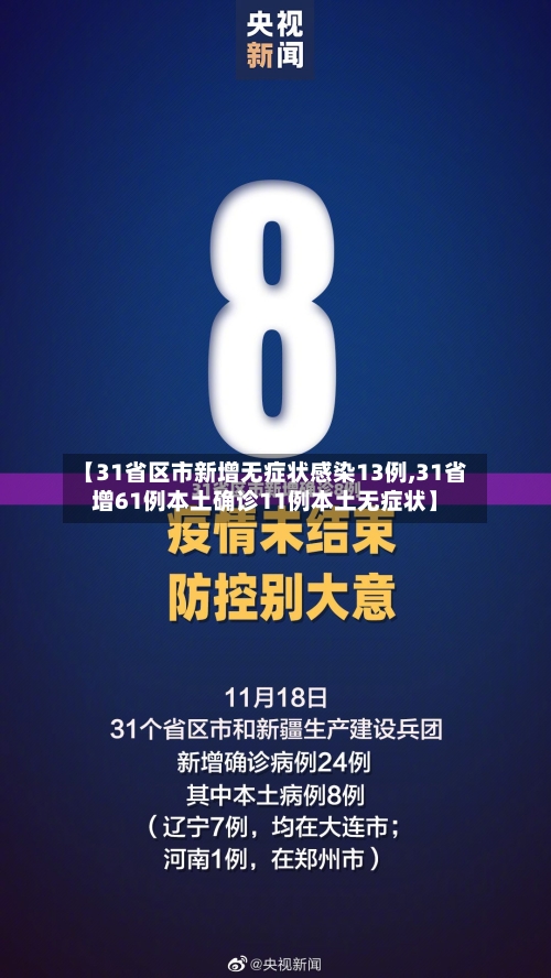 【31省区市新增无症状感染13例,31省增61例本土确诊11例本土无症状】