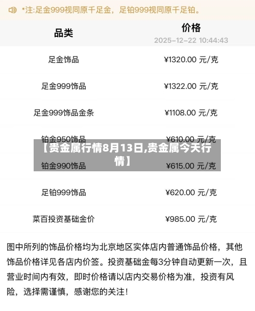 【贵金属行情8月13日,贵金属今天行情】-第2张图片