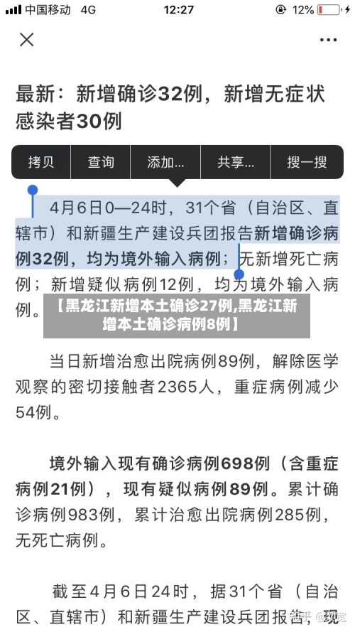 【黑龙江新增本土确诊27例,黑龙江新增本土确诊病例8例】-第1张图片