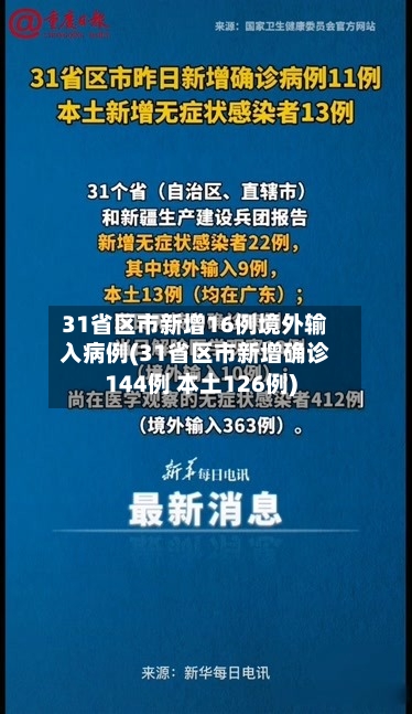 31省区市新增16例境外输入病例(31省区市新增确诊144例 本土126例)-第1张图片