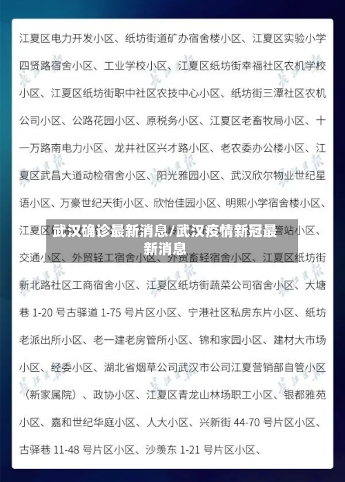 武汉确诊最新消息/武汉疫情新冠最新消息-第3张图片