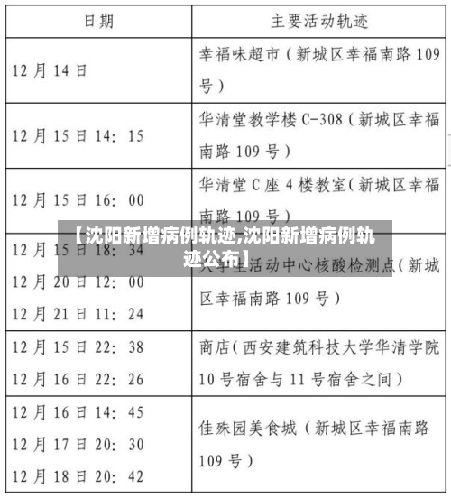 【沈阳新增病例轨迹,沈阳新增病例轨迹公布】-第1张图片