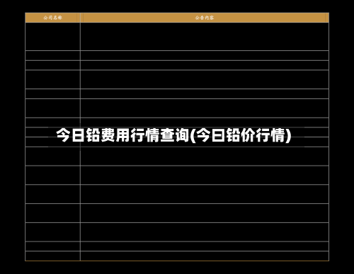 今日铅费用行情查询(今曰铅价行情)-第2张图片