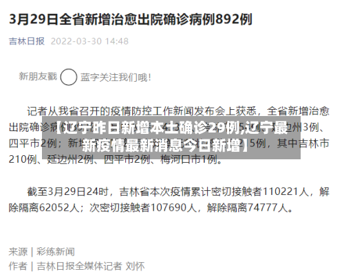【辽宁昨日新增本土确诊29例,辽宁最新疫情最新消息今日新增】