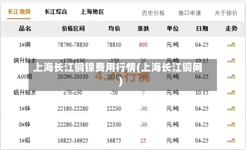 上海长江铜镍费用行情(上海长江铜网)