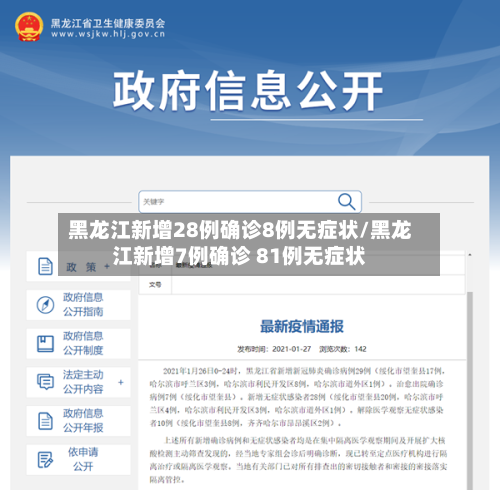 黑龙江新增28例确诊8例无症状/黑龙江新增7例确诊 81例无症状