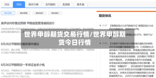 世界甲醇期货交易行情/世界甲醇期货今日行情-第2张图片