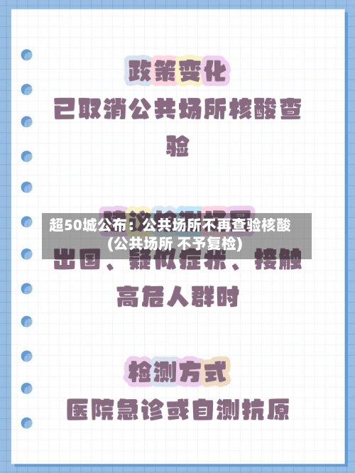 超50城公布：公共场所不再查验核酸(公共场所 不予复检)