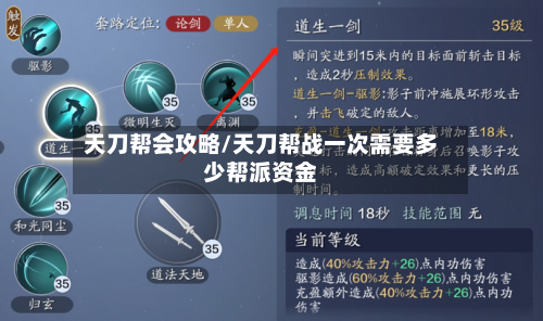 天刀帮会攻略/天刀帮战一次需要多少帮派资金-第2张图片