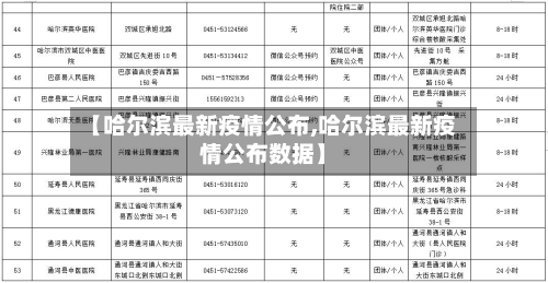 【哈尔滨最新疫情公布,哈尔滨最新疫情公布数据】-第2张图片