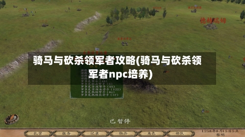 骑马与砍杀领军者攻略(骑马与砍杀领军者npc培养)
