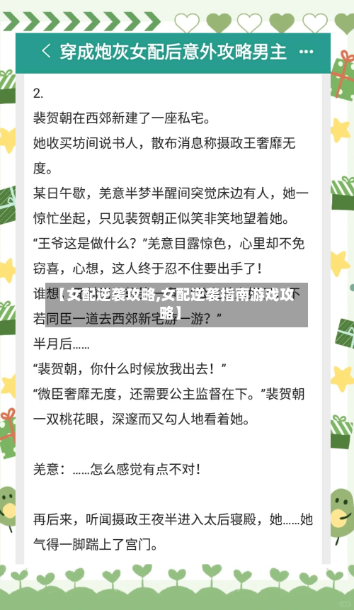 【女配逆袭攻略,女配逆袭指南游戏攻略】-第2张图片
