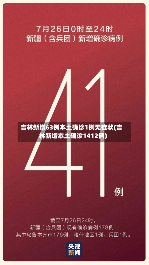 吉林新增63例本土确诊1例无症状(吉林新增本土确诊1412例)