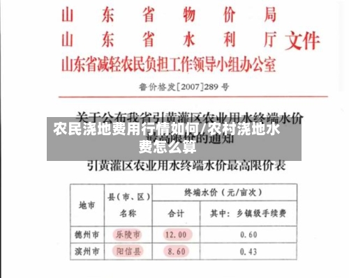 农民浇地费用行情如何/农村浇地水费怎么算