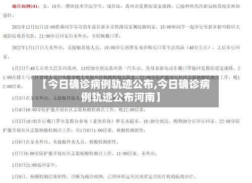 【今日确诊病例轨迹公布,今日确诊病例轨迹公布河南】-第2张图片