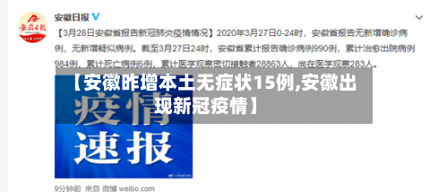 【安徽昨增本土无症状15例,安徽出现新冠疫情】-第2张图片