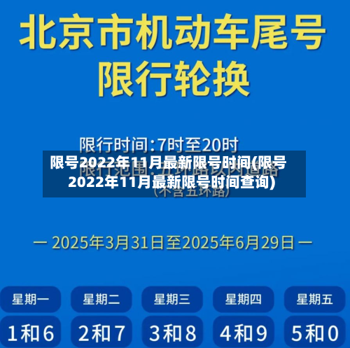 限号2022年11月最新限号时间(限号2022年11月最新限号时间查询)-第2张图片