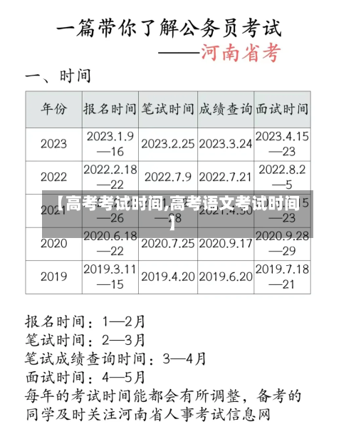 【高考考试时间,高考语文考试时间】