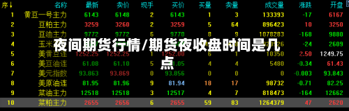 夜间期货行情/期货夜收盘时间是几点-第2张图片