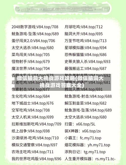 微信脑洞大挑战游戏攻略(微信脑洞大挑战游戏答案大全)-第2张图片